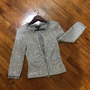 White House Black Market sequin and lace blazer